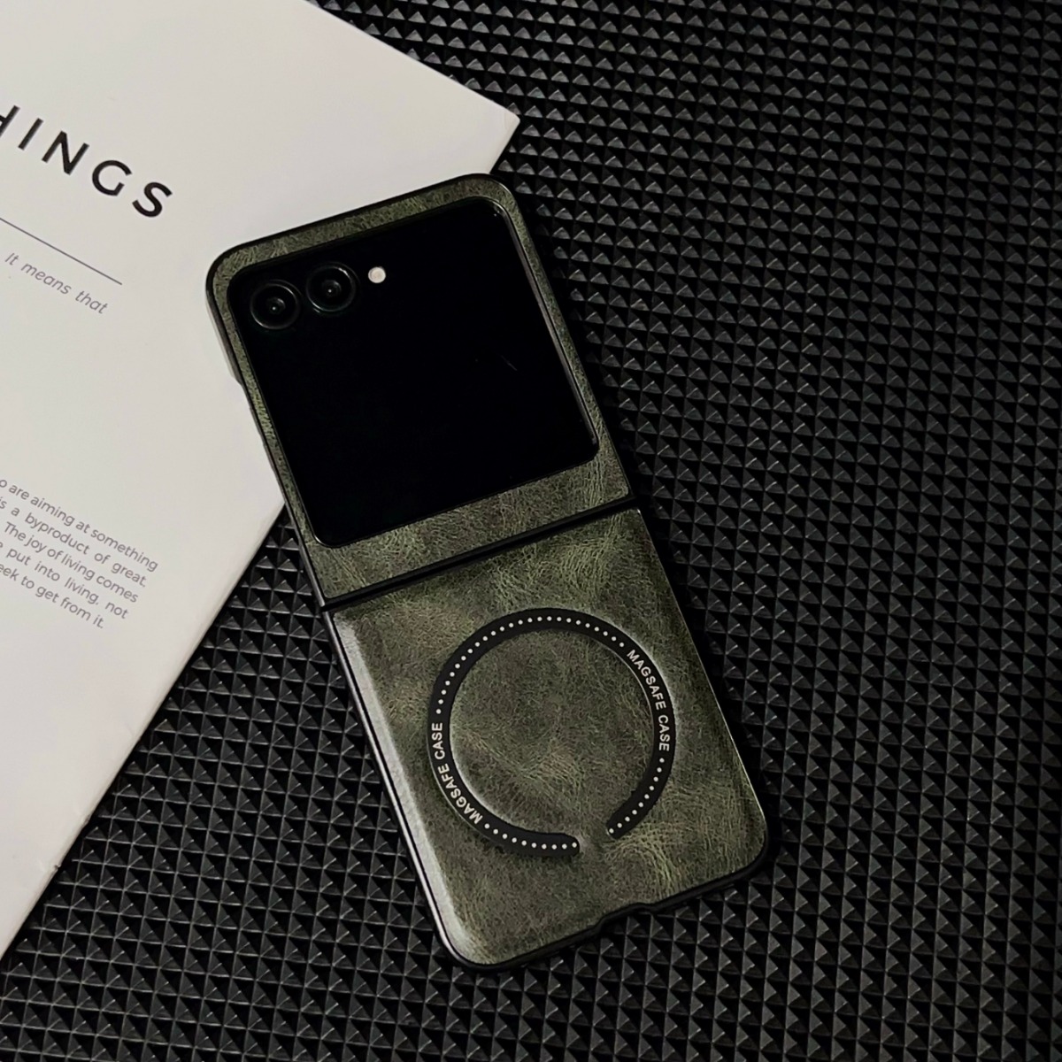 Retro Handset Phone - Capa Protetora Magnética de Couro Vegano