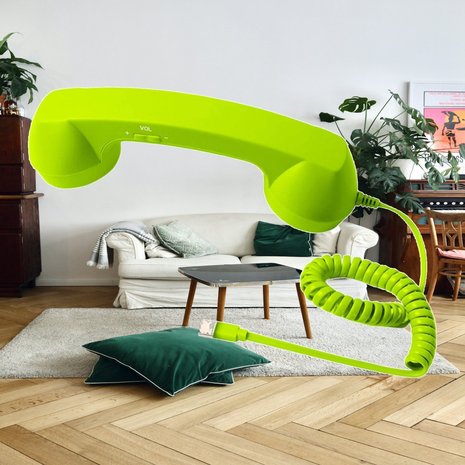 Telefone Retro com Fio em Plás - Retro Handset Phone avaliação e preço
